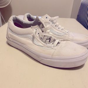Old Skool Vans. White. Size 7.5.